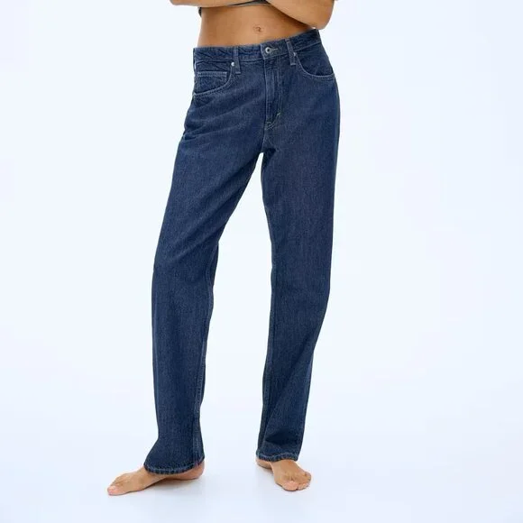 H&M Blue Denim Straight Leg Jeans Size 8 - Picture 1 of 5